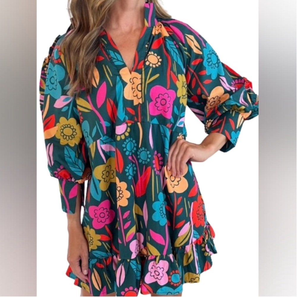 💝Boutique💐Floral Batik Mini Dress🪻